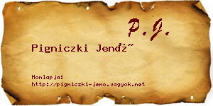 Pigniczki Jenő névjegykártya