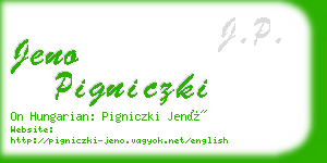 jeno pigniczki business card